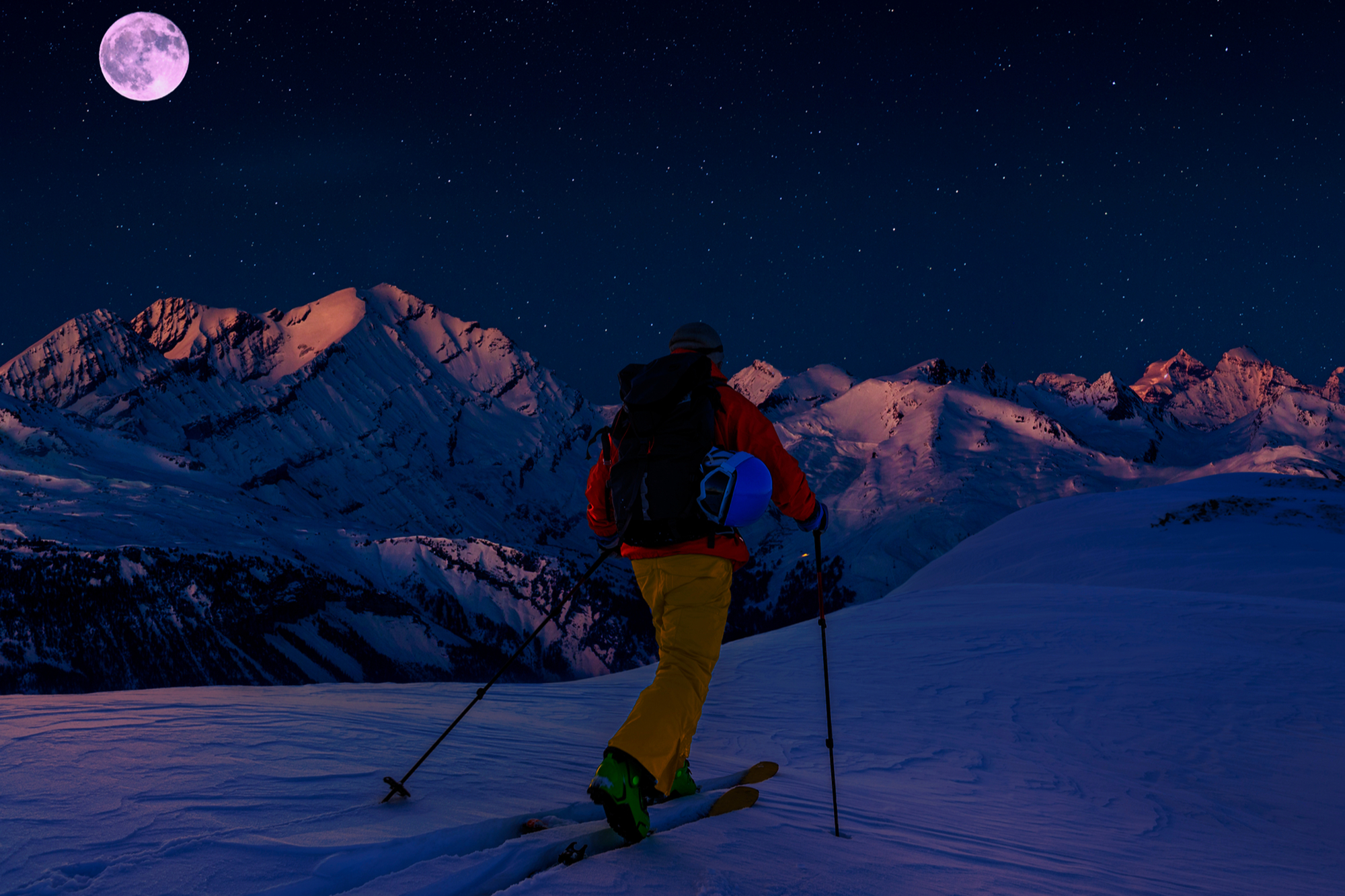 Nacht-Skifahren